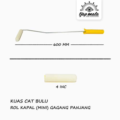 [EZM.0600245] TJAP MATA / CAP MATA Kuas Cat Bulu Rol Kapal 4" (Kecil)
