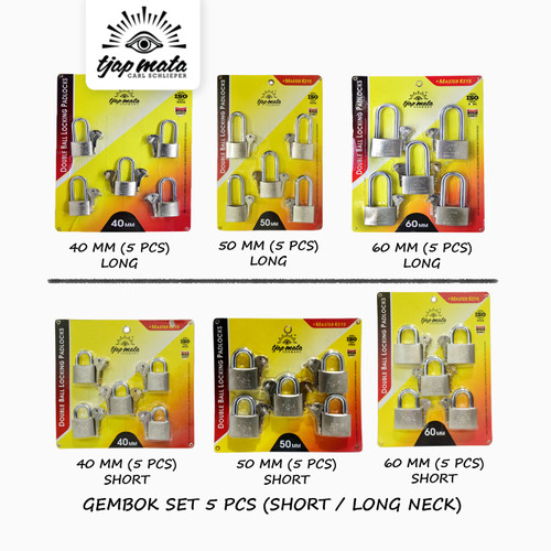 [EZM.0600205] TJAP MATA / CAP MATA Gembok (SET - 5 PCS) & Master Key