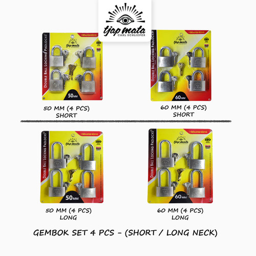 [EZM.0600206] TJAP MATA / CAP MATA Gembok (SET - 4 PCS) & Master Key