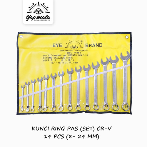 [EZM.0600596] TJAP MATA / CAP MATA Kunci Ring Pas Set 14 Pcs ( 8 - 24 MM)