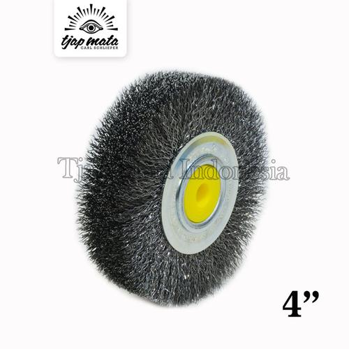 [EZM.0601117] TJAP MATA / CAP MATA Sikat Piring Steel Wire 4" X 1" X 1" (Kawat)