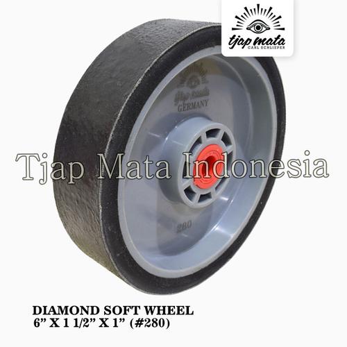 [EZM.0601157] TJAP MATA / CAP MATA Diamond Soft Wheel 6" X 1 1/2" X 1" Hitam #280