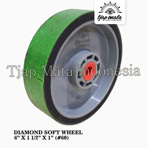 [EZM.0601158] TJAP MATA / CAP MATA Diamond Soft Wheel 6" X 1 1/2" X 1" Hijau #60