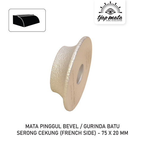 [EZM.0601197] TJAP MATA / CAP MATA Gurinda Batu Serong Cekung 75 X 20 MM