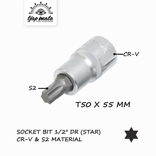 [EZM.0601652] TJAP MATA / CAP MATA Socket Bit 1/2" DR Star T55 x 55 MM