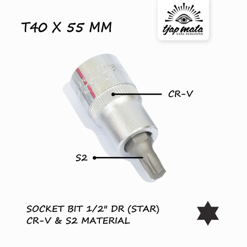 [EZM.0600746] TJAP MATA / CAP MATA Socket Bit 1/2" DR Star T40 x 55 MM