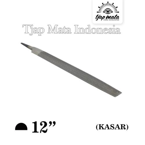 [EZM.0601235] TJAP MATA / CAP MATA Kikir 1/2 Bulat (Kasar) 12" Tanpa Gagang