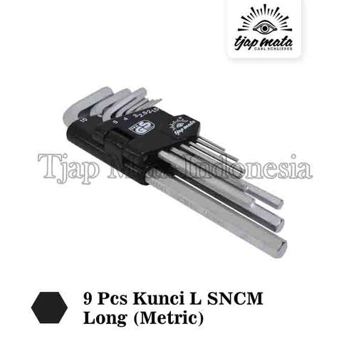 [EZM.0600780] TJAP MATA / CAP MATA Set 9 Pcs Kunci L SNCM - Hex Long (Metric)
