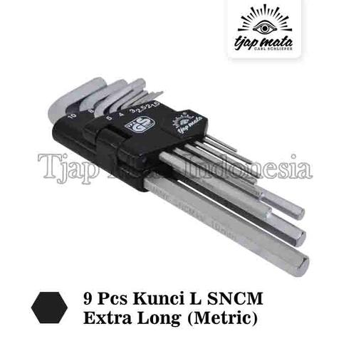 [EZM.0600781] TJAP MATA / CAP MATA Set 9 Pcs Kunci L SNCM - Hex Extra Long (Metric)
