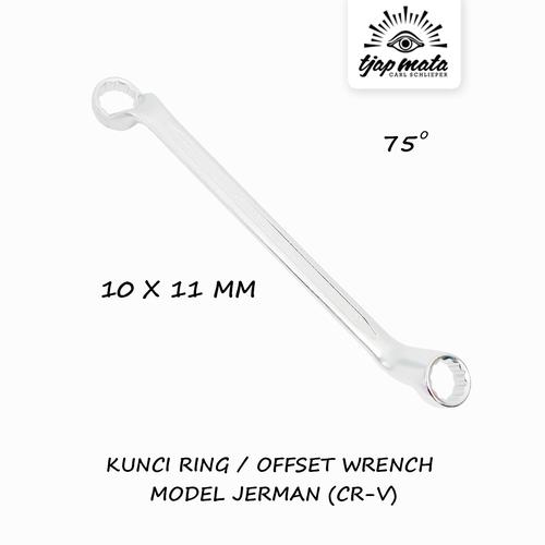 [EZM.0600133] TJAP MATA / CAP MATA Kunci Ring / Offset Wrench 10X11 MM Model Jerman