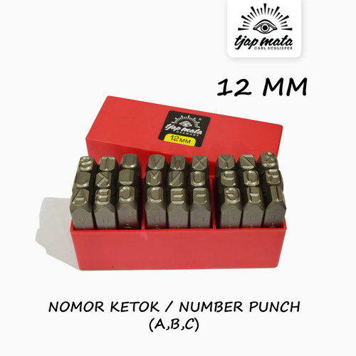 [EZM.0600935] TJAP MATA / CAP MATA Huruf Ketok / Letter Punch 12 MM
