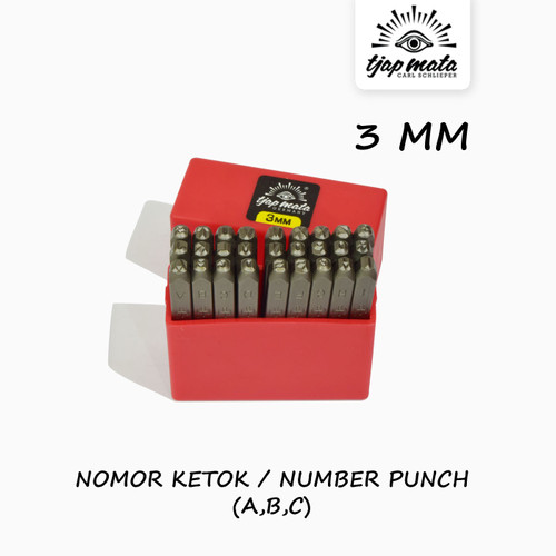[EZM.0600940] TJAP MATA / CAP MATA Huruf Ketok / Letter Punch 3 MM