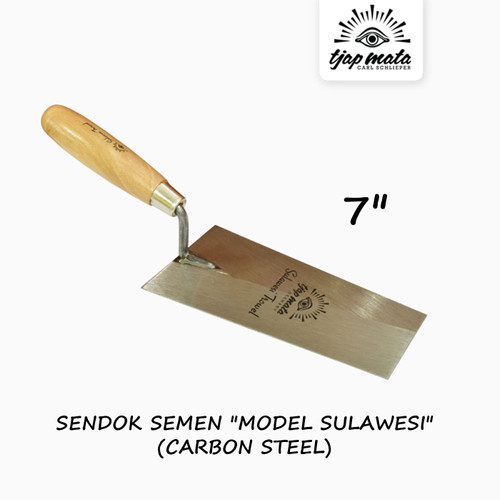[EZM.0600950] TJAP MATA / CAP MATA Sendok / Cetok Semen Sulawesi 7" (Carbon Steel)