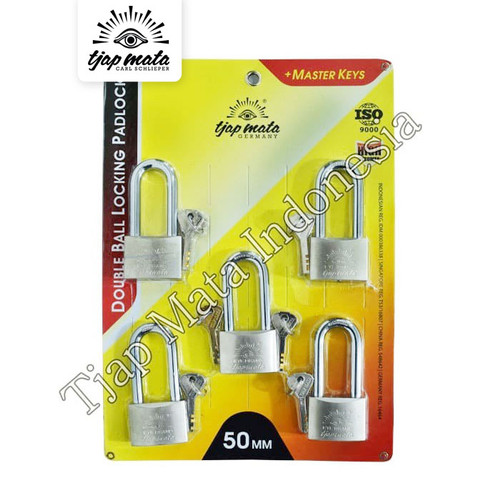 [EZM.0600220] TJAP MATA / CAP MATA Gembok 50 MM (5 Pcs), Leher Panjang, Master Key