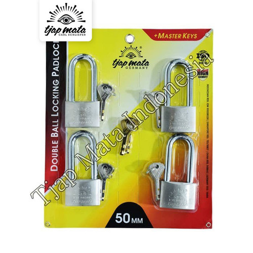 [EZM.0600222] TJAP MATA / CAP MATA Gembok 50 MM (4 Pcs), Leher Panjang, Master Key