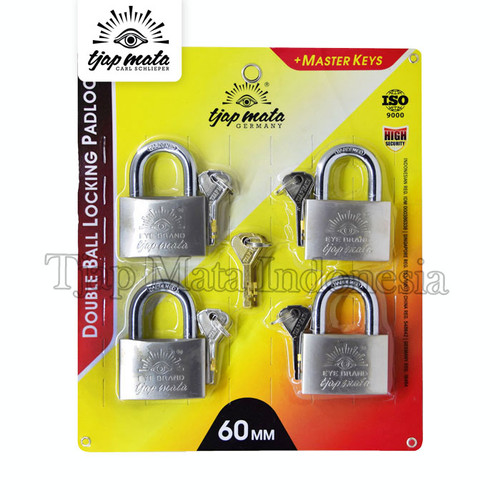 [EZM.0601691] TJAP MATA / CAP MATA Gembok (60 MM - 4 PCS) Leher Pendek & Master Key