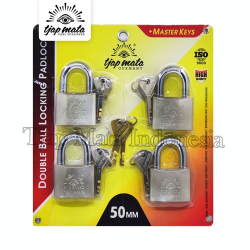 [EZM.0601692] TJAP MATA / CAP MATA Gembok (50 MM - 4 PCS) Leher Pendek & Master Key
