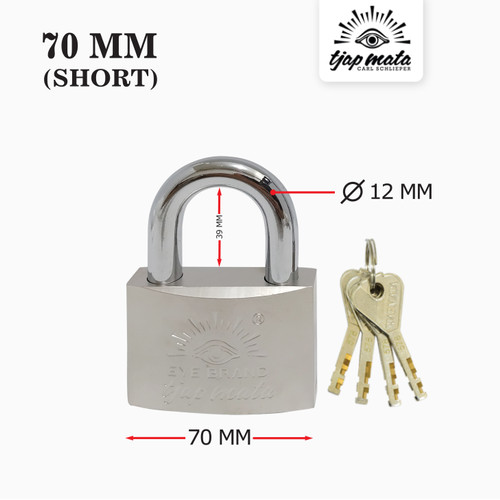 [EZM.0600227] TJAP MATA / CAP MATA Gembok 70 MM (Leher Pendek)