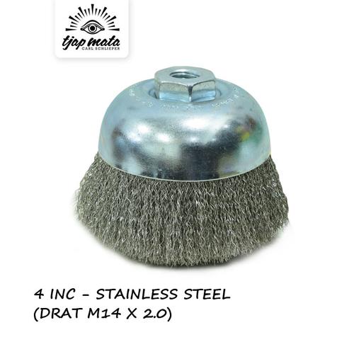 [EZM.0601283] TJAP MATA / CAP MATA Sikat Mangkok / Kawat (Stainless Steel Wire) 4"
