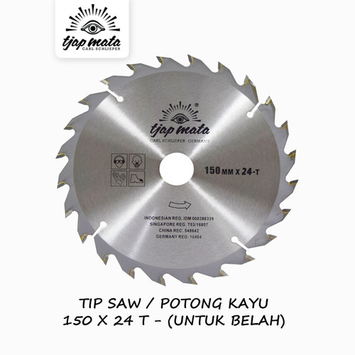 [EZM.0600960] TJAP MATA / CAP MATA Gergaji TCT / TIP SAW 150 X 24T (Untuk Belah)