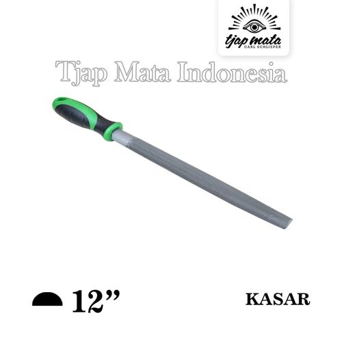 [EZM.0601285] TJAP MATA / CAP MATA Kikir 1/2 Bulat (Kasar) 12", Gagang Karet