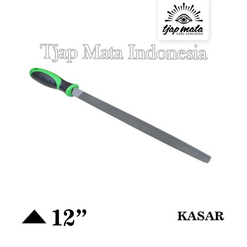 [EZM.0601289] TJAP MATA / CAP MATA Kikir Segitiga (Kasar) 12", Gagang Karet