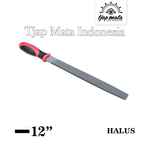 [EZM.0601301] TJAP MATA / CAP MATA Kikir Flat (Halus) 12", Gagang Karet