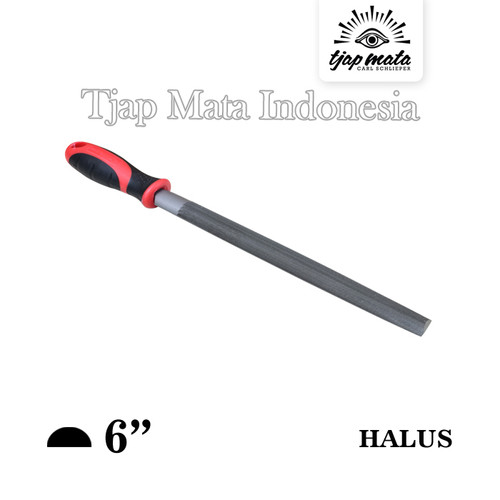[EZM.0601304] TJAP MATA / CAP MATA Kikir 1/2 Bulat (Halus) 6", Gagang Karet
