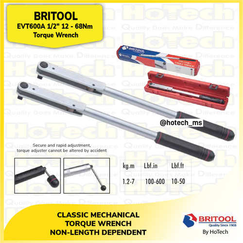 [EZM.5600720] Britool | EVT600A | EVT 600A Torque Wrench 1/2" | Kunci Moment 1/2"