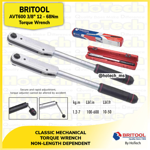 [EZM.5600721] Britool | AVT600A | AVT 600A Torque Wrench 3/8" | Kunci Moment 3/8"