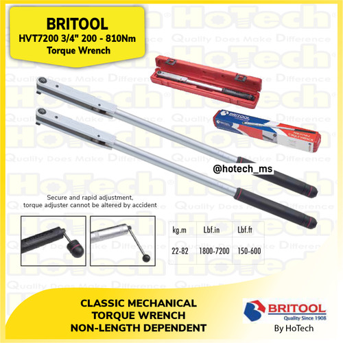 [EZM.5601818] Britools | HVT7200 | HVT 7200 Torque Wrench | Kunci Moment