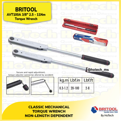 [EZM.5601823] Britool | AVT100A | AVT 100A Torque Wrench 3/8" | Kunci Moment 3/8"