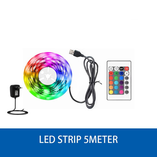 [EZM.6800025] lampu led strip RGB/lampu hias RGB 5Meter Merek Hakamitsu