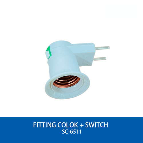 [EZM.6800037] Fitting colok fitting lampu tidur fitting lampu E27+Saklar on off 6511