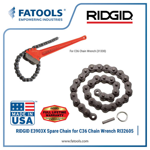 [EZM.0800057] RIDGID 32605 E3903X Chain Assy C36 Chain Wrench 31330