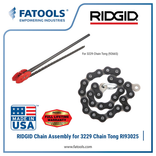 [EZM.0800058] RIDGID 93025 Chain Assy for 3229 Chain Tong 92665 Kunci Pipa Rantai