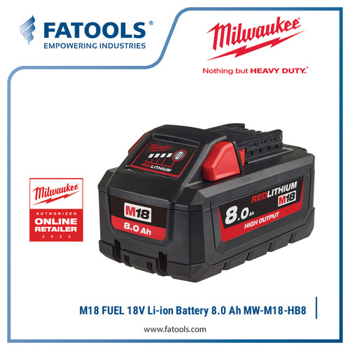 [EZM.0800066] MILWAUKEE M18 HB8 Lithium Battery 8 Ah High Output 18V Cordless Li-ion