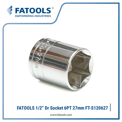 [EZM.0800088] FATOOLS S120627 1/2" Dr Socket 6PT 27mm Kunci Sock Metric CrV Vanadium