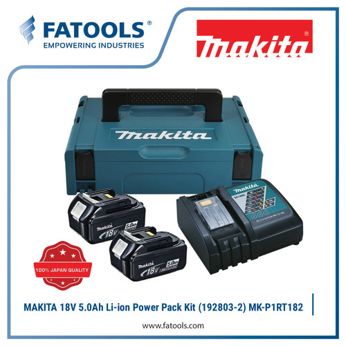 [EZM.0800128] MAKITA 18V Power Source Kit Baterai 5.0 Ah Lithium P1RT182 192803-2