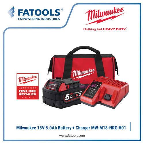 [EZM.0800131] Milwaukee M18 NRG-501 Battery 18V 5.0Ah and Charger Lithium Set