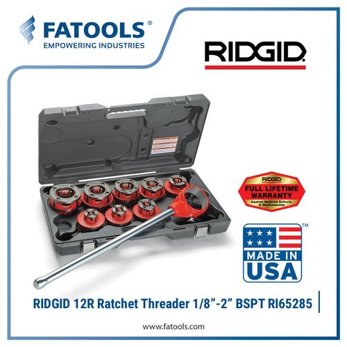[EZM.0800142] RIDGID 65285 12R Ratchet Threader 1/8"-2" BSPT Senai Drat Pipa