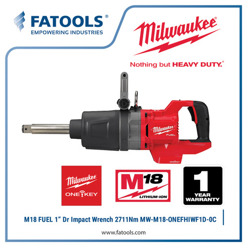 [EZM.0800145] Milwaukee ONEFHIWF1D M18 FUEL 1" Dr Long Anvil Impact Wrench Cordless