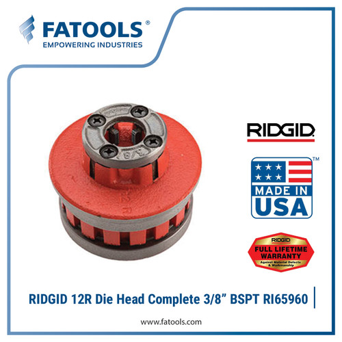 [EZM.0800157] RIDGID 65960 12R Dies Head Complete 3/8" BSPT Pipe Threader Snai Pipa