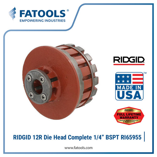 [EZM.0800158] RIDGID 65955 12R Dies Head Complete 1/4" BSPT Pipe Threader Snai Pipa