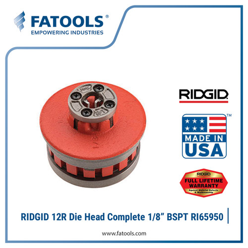 [EZM.0800159] RIDGID 65950 12R Dies Head Complete 1/8" BSPT Kepala Mata Snai Pipa