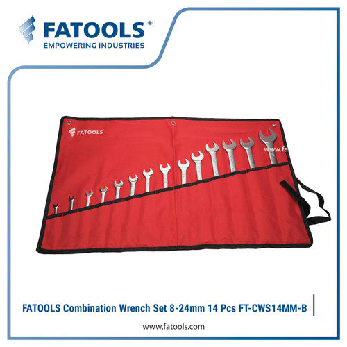 [EZM.0800165] FATOOLS CWS14MM-B 14 Pcs Combination Wrench 8-24mm Kunci Ring Pas Set