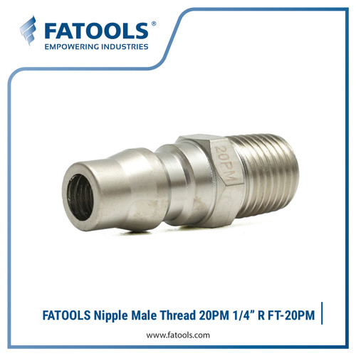 [EZM.0803006] FATOOLS 20PM Nipple Male Thread 1/4” R Quick Coupler Plug Kopler