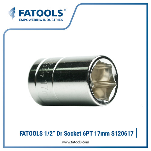 [EZM.0800184] FATOOLS S120617 1/2" Dr Socket 6PT 17mm Kunci Sock Metric CrV Baut