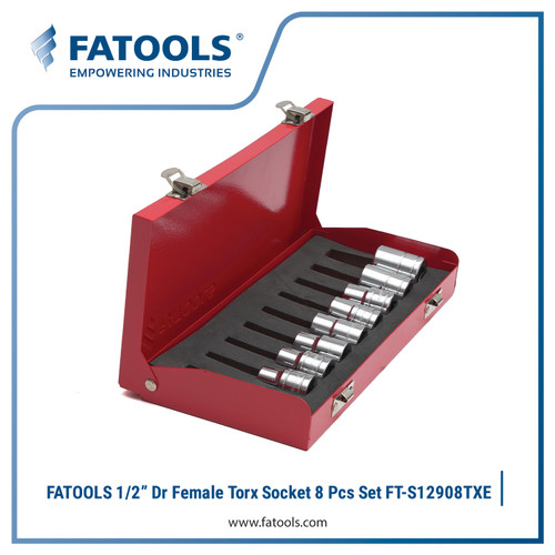 [EZM.0800181] FATOOLS S12908TXE 1/2" Dr Female Torx Socket Set 8 Pcs Kunci Sock Bint