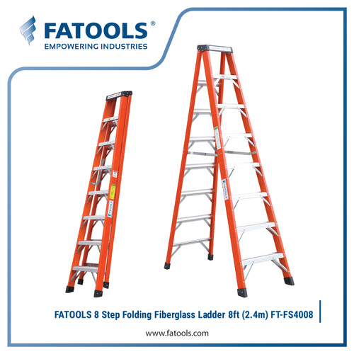 [EZM.0800194] FATOOLS FS4008 Fiber Glass Ladder 8 Step Feet 2.4 m PLN Tangga Lipat